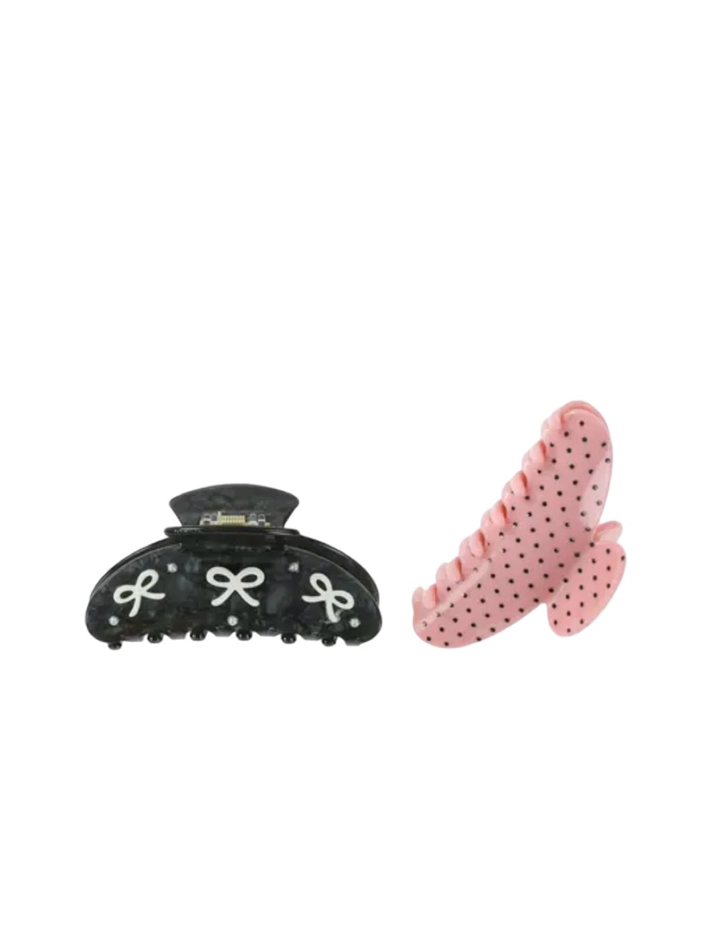 Coquette Bow & Dot Claw Clip Set